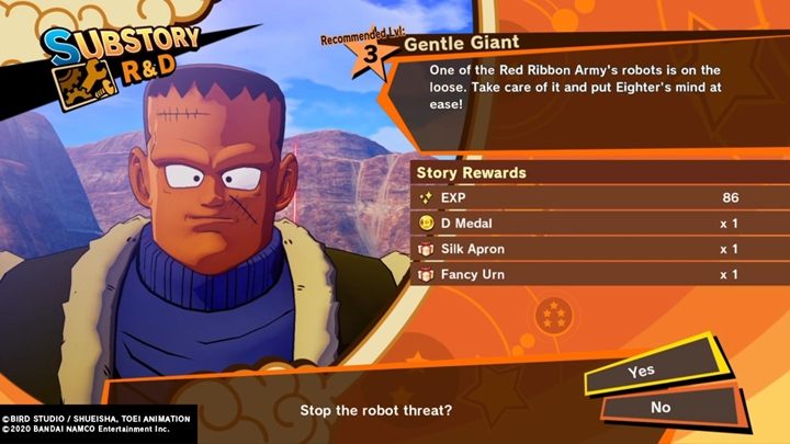 Ramy czasowe: Od Zatrzymaj saiyańską inwazję - Odcinek 2: Bijatyka z Raditzem do Odcinek2: Bijatyka z Raditzem - Łagodny olbrzym | Dragon Ball Z Kakarot - misja poboczna - Dragon Ball Z Kakarot - poradnik do gry