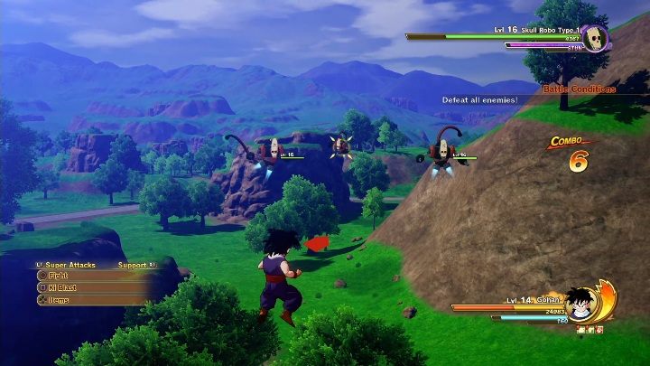 Postacie, od których zdobędziesz zadanie, stoją przez wejściem do jaskini - Plan gangu Pilafa | Dragon Ball Z Kakarot - misja poboczna - Dragon Ball Z Kakarot - poradnik do gry