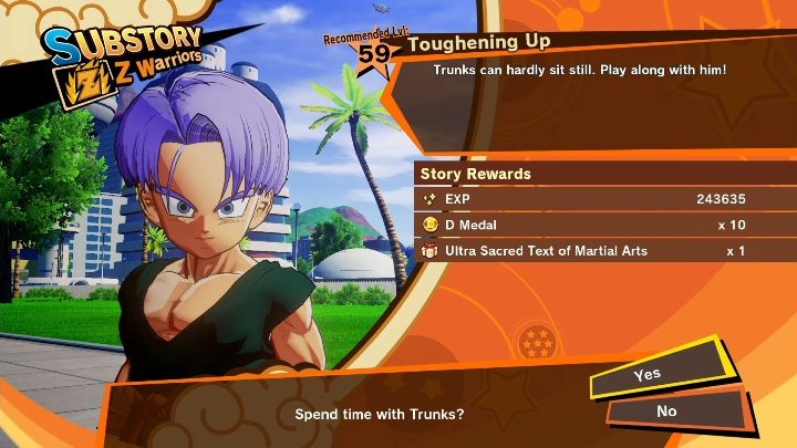 Ramy czasowe: Od Odrodzenie Okrutnego Buu - Odcinek 1: Dobre wieści do Odcinek 2: Czas na turniej - Hartowanie | Dragon Ball Z Kakarot - misja poboczna - Dragon Ball Z Kakarot - poradnik do gry