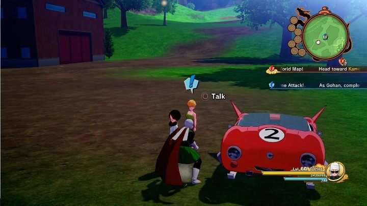 Po pokonaniu przeciwników udaj się w zaznaczone na mapie miejsce i porozmawiaj z kobietą - Wielki kobieciarz | Dragon Ball Z Kakarot - misja poboczna - Dragon Ball Z Kakarot - poradnik do gry