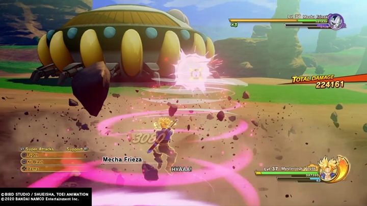 Po scenkach staniesz do boju z Frizerem (36 poziom) jako Tajemnicy młodzieniec - Odcinek 1 | Solucja DBZ Kakarot | Nadchodzi terror androidów - Dragon Ball Z Kakarot - poradnik do gry