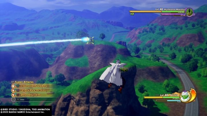 Piccolo bardzo się wzmocnił po fuzji i rzucił wyzwanie tajemniczemu potworowi (40 poziom), który zabija mieszkańców miasta - Odcinek 5 | Solucja DBZ Kakarot | Nadchodzi terror androidów - Dragon Ball Z Kakarot - poradnik do gry