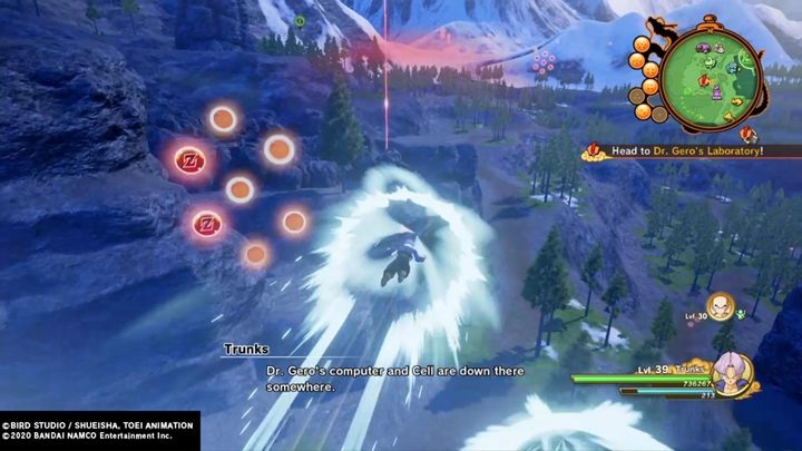 Jako Trunks leć w góry i dotrzyj do laboratorium doktora Żygago (Dr - Odcinek 5 | Solucja DBZ Kakarot | Nadchodzi terror androidów - Dragon Ball Z Kakarot - poradnik do gry