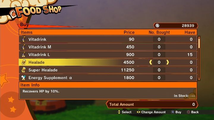 Za zgromadzoną gotówkę kupuj wszelkie przedmioty leczące bądź wzmacniające - Porady na start w DBZ Kakarot - Dragon Ball Z Kakarot - poradnik do gry