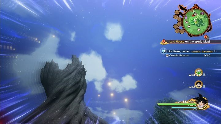 Przyleć w określone na mapie miejsce, a potem rozpocznij zbieranie kosmicznych bananów - Bananowy żarłok | Dragon Ball Z Kakarot - misja poboczna - Dragon Ball Z Kakarot - poradnik do gry