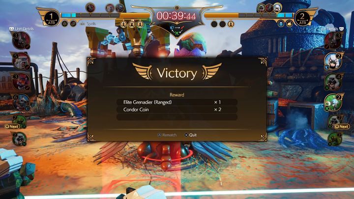 Po pokonaniu przeciwnika otrzymacie nie tylko dodatkowe jednostki, które będziecie mogli użyć w trakcie kolejnych pojedynków w Fort Condor, ale także specjalne monety Condor Coins, które możecie wymienić u mężczyzny przebranego za żółwia (Old Snapper) na nowe jednostki i plansze - Final Fantasy VII Remake Intermission: Fort Condor - jednostki, jak wygrać? - Final Fantasy VII Remake - poradnik do gry