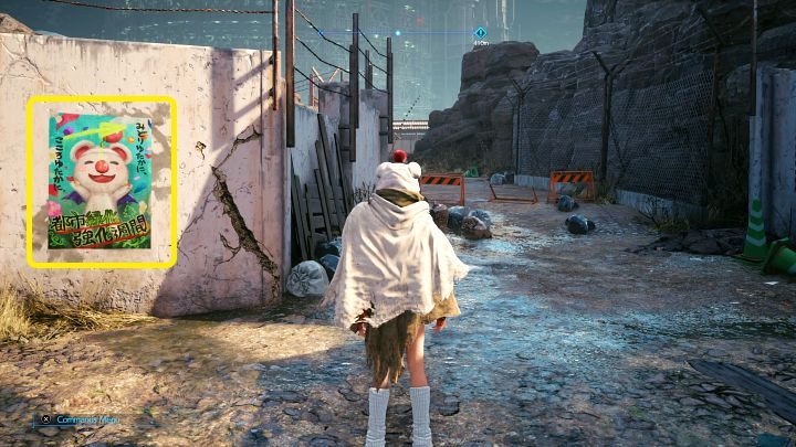 Idąc przez peryferie Slumsów Sektora 7 (Sector 7 Slums - Outskirts) musicie rozglądać się za plakatami z wizerunkiem Moogle (Moogle Posters), które doprowadzą Was do grupy Avalanche - po prostu idźcie przed siebie, na początku rozgrywki w FF7 Remake Intermission nie możecie się zgubić - Final Fantasy VII Remake Intermission: First Challenge - solucja, opis przejścia - Final Fantasy VII Remake - poradnik do gry