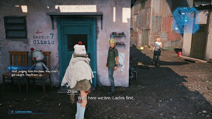 Po wejściu na teren Slumsów obejrzycie krótki przerywnik filmowy i spotkacie Zhijie, który zaprowadzi Was do kryjówki grupy Avalanche - Final Fantasy VII Remake Intermission: First Challenge - solucja, opis przejścia - Final Fantasy VII Remake - poradnik do gry