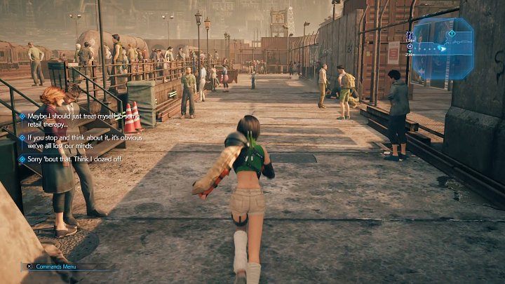 Zanim udacie się na stację kolejową i wsiądziecie do pociągu, upewnijcie się, że załatwiliście wszystkie sprawy w Slumsach (zadania poboczne, znajdźki, pojedynki w Fort Condor), ponieważ nie będziecie mogli tutaj szybko wrócić - Final Fantasy VII Remake Intermission: Shinra Building or Bust - solucja - Final Fantasy VII Remake - poradnik do gry