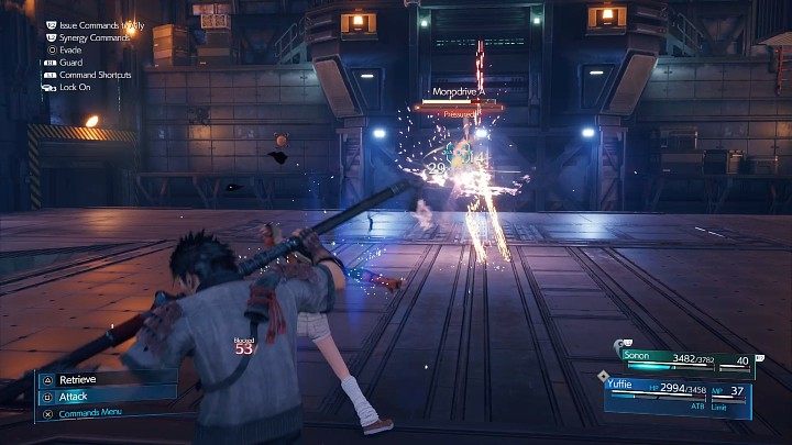 W drugiej rundzie na arenie pojawią się dwa Moonodrive, które nie są wytrzymałe, ale potrafią korzystać z zaklęcia Fire - Final Fantasy VII Remake Intermission: Scarlets Trap - solucja, opis przejścia - Final Fantasy VII Remake - poradnik do gry