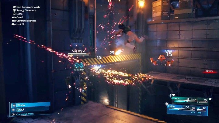 Trzecia runda to walka z kilkoma lewitującymi Slug-Ray - Final Fantasy VII Remake Intermission: Scarlets Trap - solucja, opis przejścia - Final Fantasy VII Remake - poradnik do gry