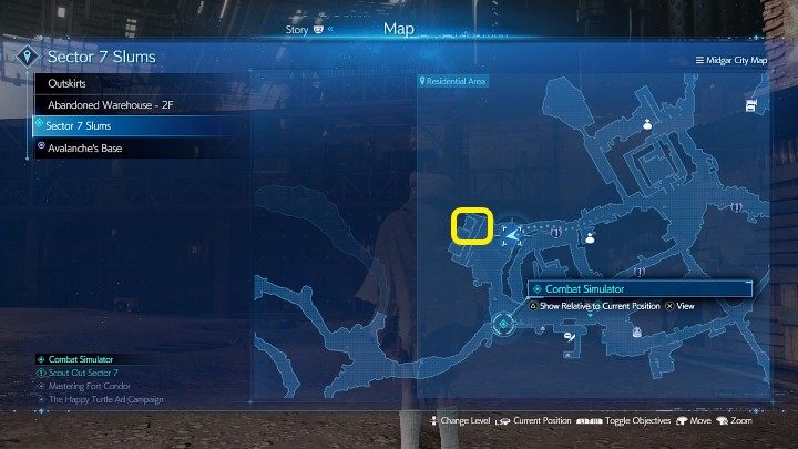 Na powyższym obrazku oznaczyliśmy miejsce, w którym znajdziecie trzecią ulotkę (The Happy Turtle Newsletter 3) - Final Fantasy VII Remake Intermission: The Happy Envoy - solucja, opis przejścia - Final Fantasy VII Remake - poradnik do gry