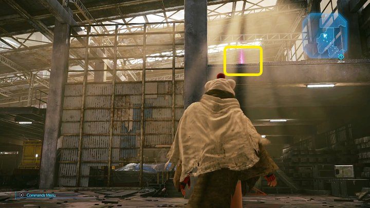 Po rozprawieniu się z pierwszym mocniejszym przeciwnikiem Lesser Drake wejdźcie do opuszczonego magazynu (Abandoned Werehouse), a w miejscu zaznaczonym na powyższym obrazku zauważycie purpurową Materię (Purple Materia) - Final Fantasy VII Remake Intermission: HP Up Materia - jak zdobyć? - Final Fantasy VII Remake - poradnik do gry