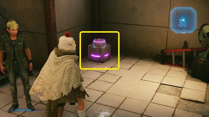 Po rozmowie z Zhijie zejdźcie do piwnicy, w której miejści się kryjówka Avalanche i otwórzcie skrzynkę, która została oznaczona na powyższym obrazku - Final Fantasy VII Remake Intermission: Boomerang, broń Yuffie - jak zdobyć? - Final Fantasy VII Remake - poradnik do gry