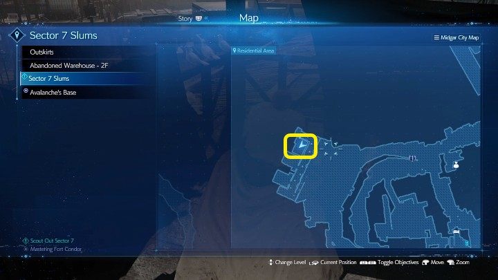 Na powyższym obrazku oznaczono miejsce, w którym znajdziecie Materię Chakra - Final Fantasy VII Remake Intermission: Pierwsza Chakra Materia - jak zdobyć? - Final Fantasy VII Remake - poradnik do gry