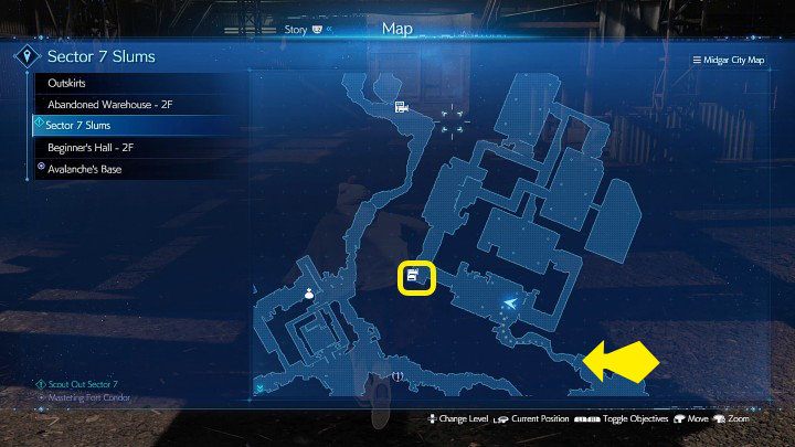 Na powyższym obrazku oznaczono miejsce, w którym znajdziecie Materię Chakra - Final Fantasy VII Remake Intermission: Druga Chakra Materia - jak zdobyć? - Final Fantasy VII Remake - poradnik do gry