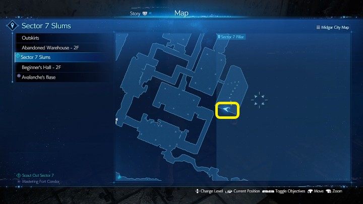 Na powyższym obrazku oznaczono miejsce, w którym znajdziecie Materię Chakra - Final Fantasy VII Remake Intermission: First Strike Materia - jak zdobyć? - Final Fantasy VII Remake - poradnik do gry