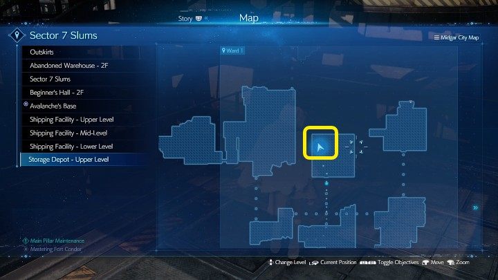 Na powyższym obrazku oznaczono miejsce, w którym znajdziecie Materię Elemental - Final Fantasy VII Remake Intermission: Elemental Materia - jak zdobyć? - Final Fantasy VII Remake - poradnik do gry