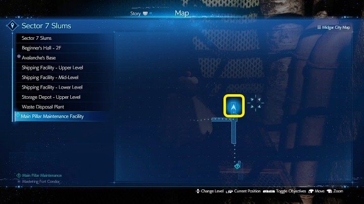 Na powyższym obrazku oznaczono miejsce, w którym znajdziecie Materię Magic Up - Final Fantasy VII Remake Intermission: Magic Up Materia - jak zdobyć? - Final Fantasy VII Remake - poradnik do gry