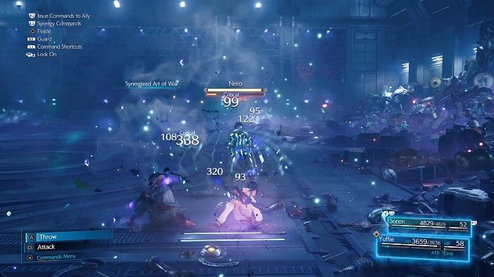 Ze względu na to, że Nero nie odczuwa specjalnie ataków magicznych, po rozpoczęciu pojedynku zsynchronizujcie się z Sononem i zacznijcie okładać przeciwnika ciosami wręcz, aby jak najszybciej wprowadzić go w stan Staggered - Final Fantasy VII Remake Intermission: Nero - boss, jak pokonać? - Final Fantasy VII Remake - poradnik do gry