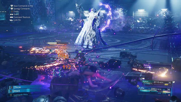 Gdy uda Wam się wprowadzić Nero w stan Staggered, skorzystajcie z wszystkich ofensywnych ataków (Synergized Art of War) i przejdźcie do ostatniej fazy walki z ostatnim bossem epizodu Intermission - Final Fantasy VII Remake Intermission: Nero - boss, jak pokonać? - Final Fantasy VII Remake - poradnik do gry