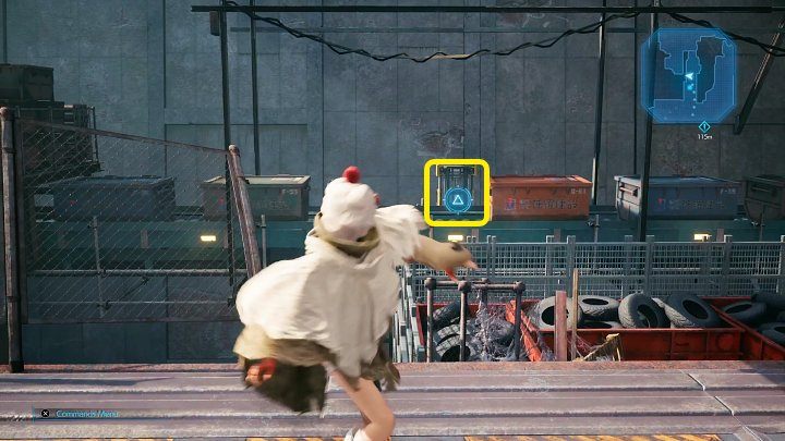 Po walce odwróćcie się w stronę przenośnika taśmowego, wyczekajcie odpowiedni moment i rzućcie shurikenem w przełącznik, aby zatrzymać taśmę, co umożliwi Wam przejście do dalszej części tej lokacji - Final Fantasy VII Remake Intermission: After Him - solucja, opis przejścia - Final Fantasy VII Remake - poradnik do gry