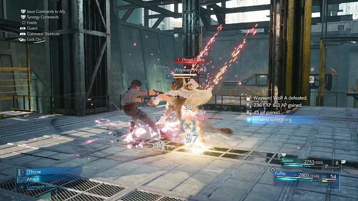 Na tym etapie będziecie musieli stoczyć pojedynek z dwoma Wayward Wolf - Final Fantasy VII Remake Intermission: After Him - solucja, opis przejścia - Final Fantasy VII Remake - poradnik do gry