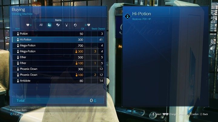 Po dotarciu do punktu odpoczynku warto uzupełnić zapasy w Vending Machine, a także zregenerować HP i MP, ponieważ za chwilę czeka Was walka z bossem - Final Fantasy VII Remake Intermission: After Him - solucja, opis przejścia - Final Fantasy VII Remake - poradnik do gry