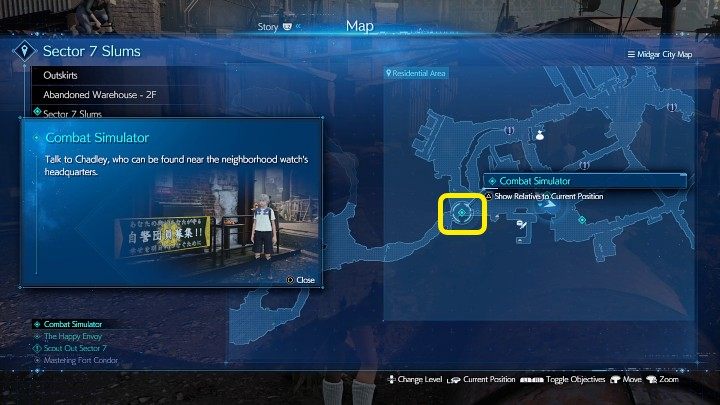 Zadanie Combat Simulator w grze FF7 Remake Intermission rozpoczniecie od rozmowy z chłopcem o imieniu Chadley - Final Fantasy VII Remake Intermission: Combat Simulator - solucja - Final Fantasy VII Remake - poradnik do gry