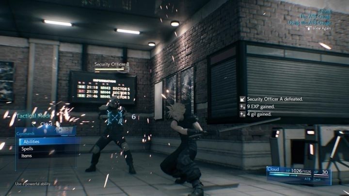 Podczas walki napełniamy wskaźnik ATB (Active Time Battle), który umożliwia rzucanie zaklęć i używanie potężnych umiejętności - Final Fantasy VII Remake: Walka - tryb aktywnej pauzy, ATB - Final Fantasy VII Remake - poradnik do gry