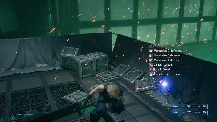 Dobrym pomysłem jest również niszczenie skrzyń z logiem Shinra, które zostały rozmieszczone w wielu miejscach świata gry FF7 Remake - Final Fantasy VII Remake: HP i MP, jak regenerować? Eliksiry, skrzynie, zaklęcia - Final Fantasy VII Remake - poradnik do gry