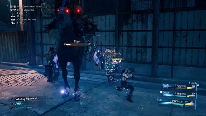 Podczas ostatniej fazy walki z bossem Eligor musisz atakować koła wozu - Final Fantasy VII Remake: Eligor - boss, walka - Final Fantasy VII Remake - poradnik do gry