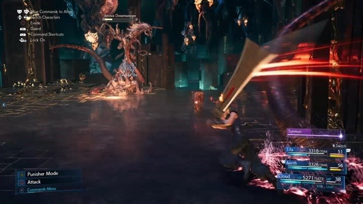 Finałowy etap starcia z Jenova to połączenie wszystkich poprzednich, z dodatkiem spływającej z góry trucizny - Final Fantasy VII Remake: Jenova Dreamweaver - boss, walka - Final Fantasy VII Remake - poradnik do gry