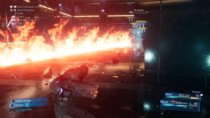 W ostatniej fazie walki Arsenal zacznie ładować bardzo potężny atak - Final Fantasy VII Remake: Arsenal - boss, walka - Final Fantasy VII Remake - poradnik do gry