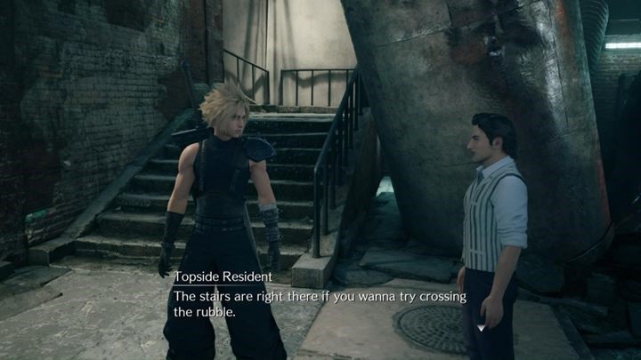 Musisz teraz przebrnąć przez zniszczoną dzielnicę - Final Fantasy VII Remake: Fateful Encounters - solucja - Final Fantasy VII Remake - poradnik do gry