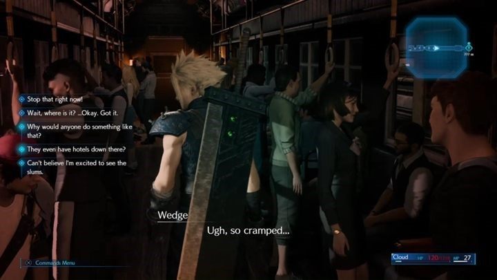 Ostatni etap drugiego rozdziału gry Final Fantasy VII Remake to krótki spacer po pociągu i rozmowa z towarzyszami - Final Fantasy VII Remake: Fateful Encounters - solucja - Final Fantasy VII Remake - poradnik do gry