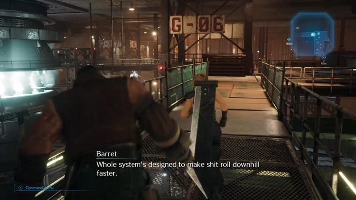 Biegnij na górę schodami, a dotrzesz do Section G - Upper Level - Final Fantasy VII Remake: Light the Way - solucja - Final Fantasy VII Remake - poradnik do gry