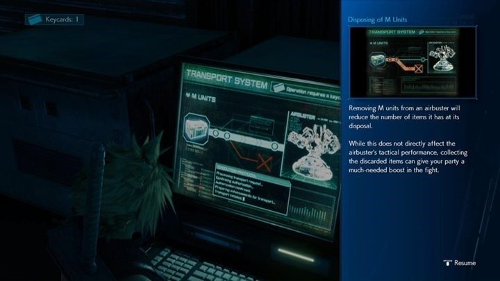 Użyj karty, by zdemontować jedną część wyposażenia z Aiurbustera, potężnej maszyny, z którą będziesz musiał się niebawem zmierzyć - Final Fantasy VII Remake: A Trap is Sprung - solucja - Final Fantasy VII Remake - poradnik do gry