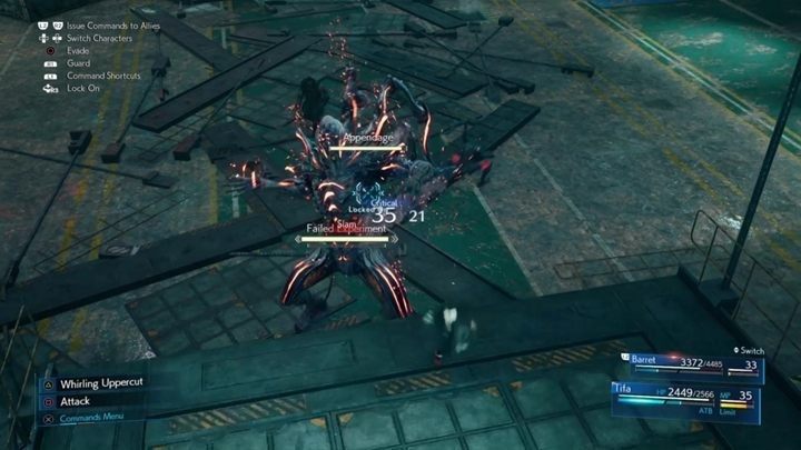 Ostatni etap trzynastego rozdziału gry FF7 Remake to walka z bossem - Failed Experiment - Final Fantasy VII Remake: A Broken World - solucja - Final Fantasy VII Remake - poradnik do gry