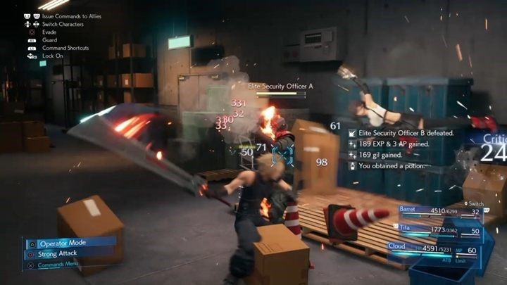 Na początku rozdziału czeka Cię sporo walki z żołnierzami Shinry i ich oddziałami specjalnymi - Final Fantasy VII Remake: The Belly of the Beast - solucja - Final Fantasy VII Remake - poradnik do gry