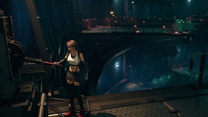 Przejdź pod uchylonymi wrotami, pokonaj wieże strażnicze, a następnie wejdź drabiną do góry - Final Fantasy VII Remake: Deliverance from Chaos - solucja - Final Fantasy VII Remake - poradnik do gry