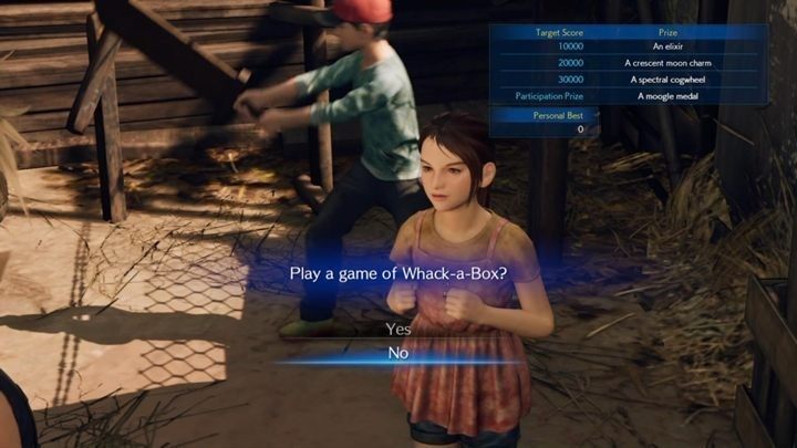 Po ukończeniu misji pobocznej Kids on Patrol możesz wrócić do obozowiska dzieci - odblokujesz nową minigrę - Whack a Box - Final Fantasy VII Remake: A Verified Hero, solucja, quest - Final Fantasy VII Remake - poradnik do gry