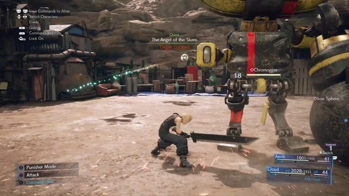 Gdy dojdziesz do wskazanego miejsca będziesz musiał zmierzyć się z Chromoggerem - Final Fantasy VII Remake: The Angel of the Slums, solucja, quest - Final Fantasy VII Remake - poradnik do gry