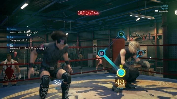Pierwsza runda jest banalnie łatwa - żeby wygrać, należy wykonać ok - Final Fantasy VII Remake: Burning Thighs, solucja, quest - Final Fantasy VII Remake - poradnik do gry