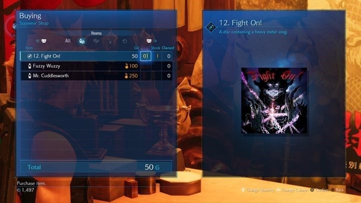 Komentarz: do kupienia w Souvenir Shop w Colosseum w rozdziale 14 (In Search of Hope), jako część zadania The Power of Music - Final Fantasy VII Remake: Music Collection - płyty, spis, jak znaleźć wszystkie - Final Fantasy VII Remake - poradnik do gry