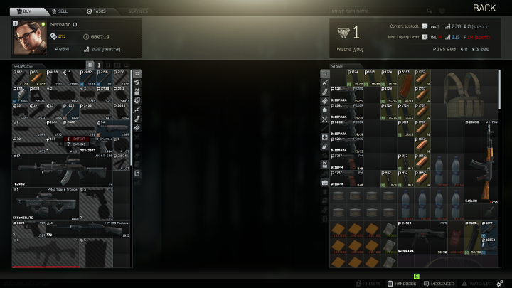 Część przedmiotów u handlarza będzie niedostępna, ale szybko możesz je odkryć. - Jak najlepiej zacząć w grze Escape from Tarkov? - Escape from Tarkov - poradnik do gry