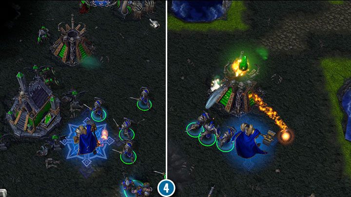 Podczas szturmu na bazę wroga najpierw pozbądź się przeciwników, a następnie zabierz się za wieże wroga. Potem skup się na budynkach produkcyjnych i Akolitach. - Kult Potępionych | Solucja Warcraft 3 Reforged - Warcraft 3 Reforged - poradnik do gry