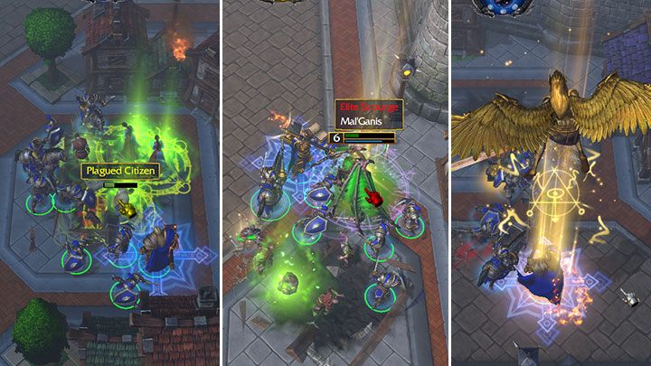Eliminuje mieszkańców, zanim przemienią się w agresywne potwory. Gdy tylko pojawi się MalGanis, zbierz żołnierzy i usuń go z pola bitwy. Wskrzeszenie jest dostępne od 6 poziomu Arthasa i jest niezwykle użyteczną umiejętnością podczas bitwy. - Ubój | Solucja Warcraft 3 Reforged - Warcraft 3 Reforged - poradnik do gry