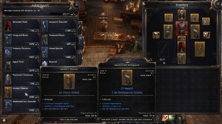 U kupców możesz zakupić umiejętności, ulepszenia, uzbrojenie oraz eliksiry - Porady na start do gry Wolcen - Wolcen Lords of Mayhem - poradnik do gry