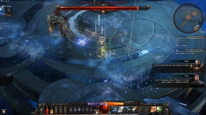 Podstawowym atakiem przeciwnika jest szarża - Edric, Justicar of the Republic | Boss w grze Wolcen - Wolcen Lords of Mayhem - poradnik do gry